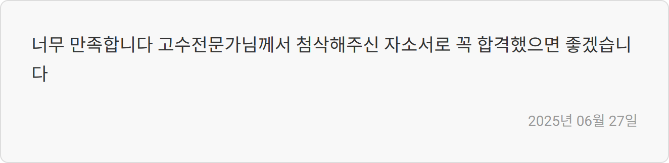 자소서 첨삭 후기